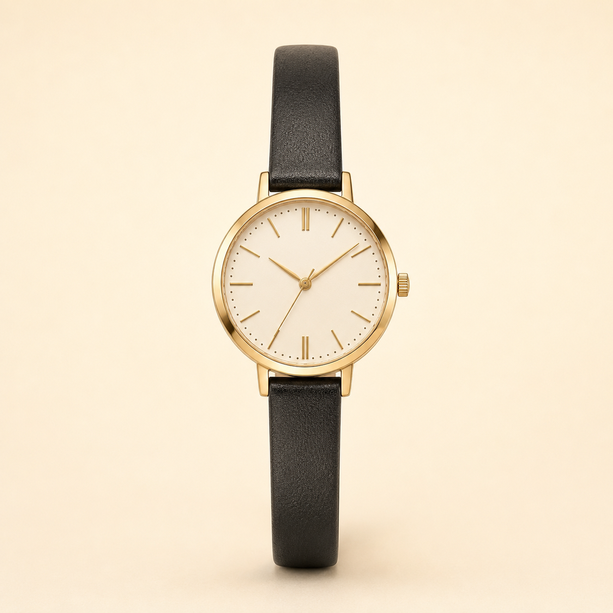 Elegant gold-tone minimalist wristwatch