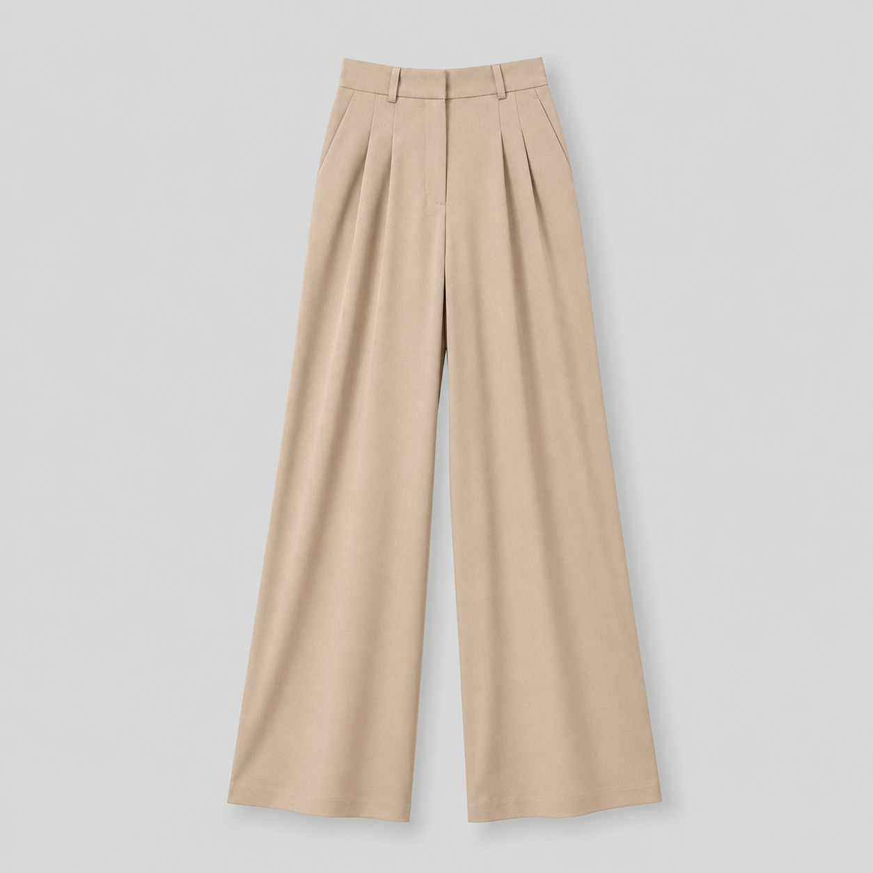 High-waisted wide-leg trousers