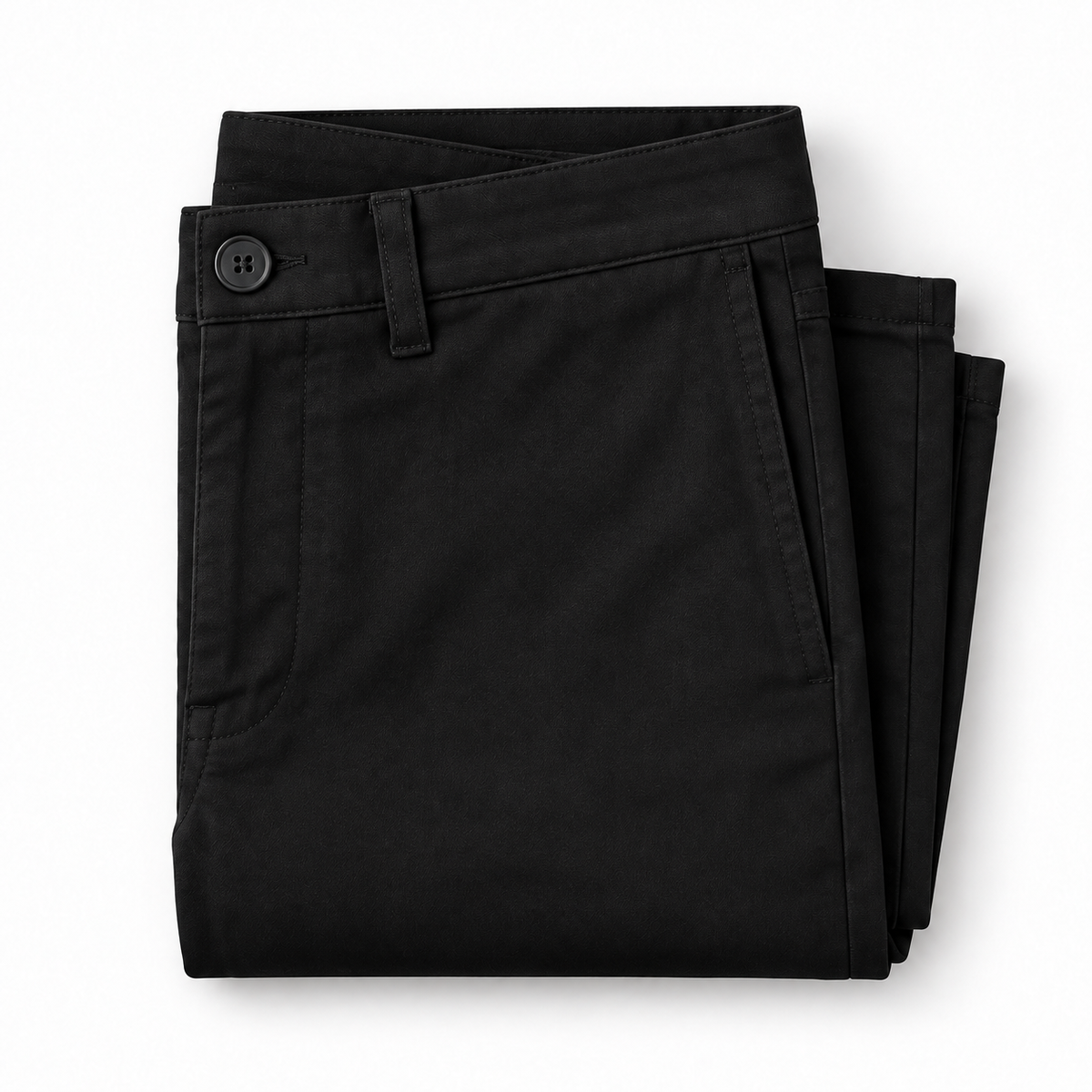 Blue Striped Shirt, Black Chinos & Black Sneakers