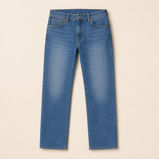 blue straight-fit weekend jeans