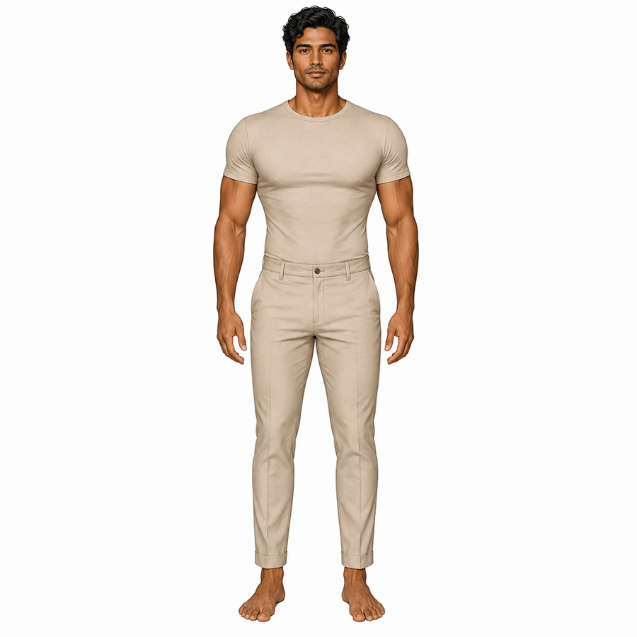 Man with trapezoid body shape