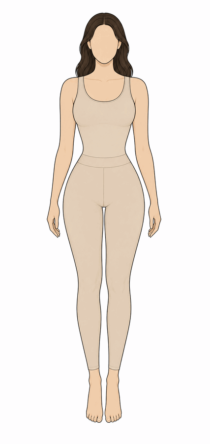 Woman with hourglass body shape