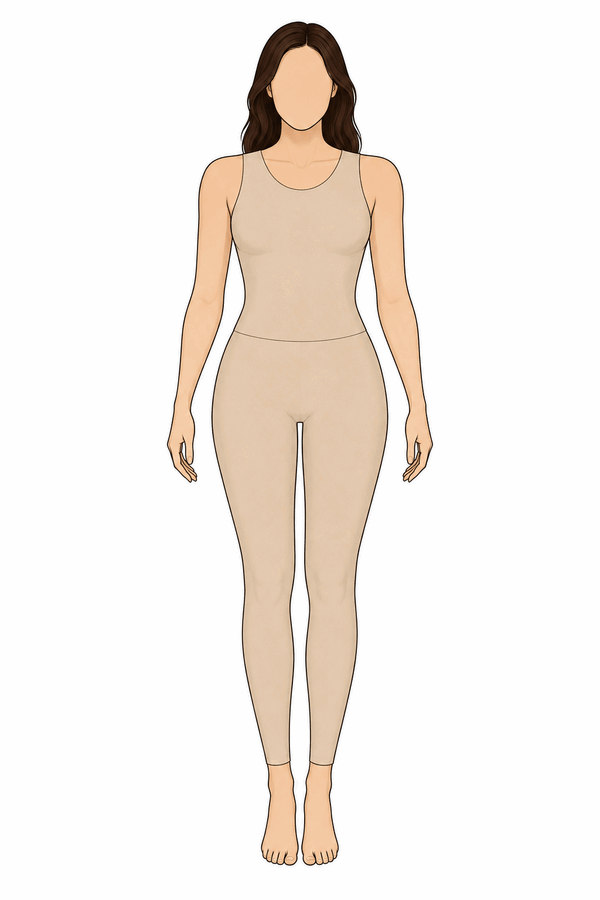 Woman with inverted triangle body shape